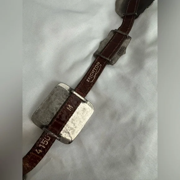 Brighton 1993 4150 Leather Medallion Concho Women’s Belt Size Medium - Picture 7 of 10